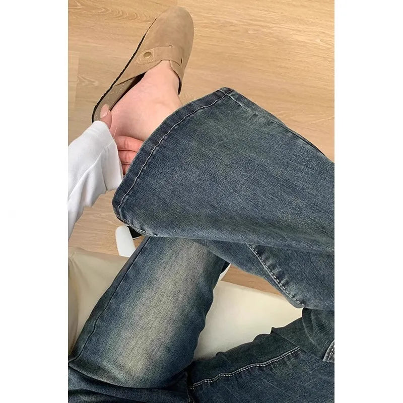 Spring 2025 Women'S Retro Micro Flared Jeans High Waist Cotton Stretch Denim Ro Ey Slimming Bootcut Pants Wear Resistant
