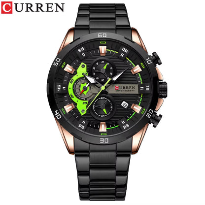 Men Watch Top Brand Luxury Sports Quartz Mens Watches Full Steel Waterproof Chronograph Wristwatch Men Relogio Masculino