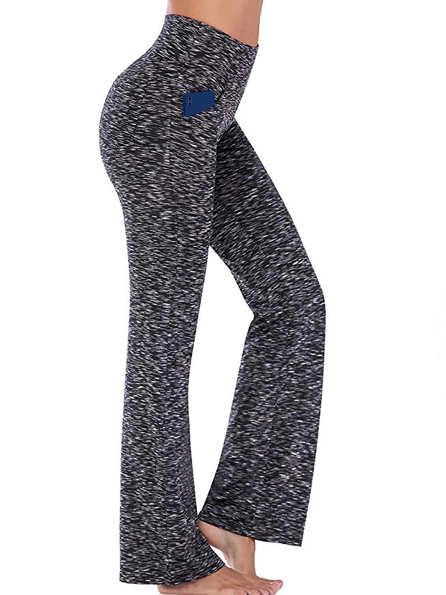 Womens Bootcut Yoga Pants with Pockets Flare Workout Legging High Waist Lightweight Bottoms Activewear Gray M