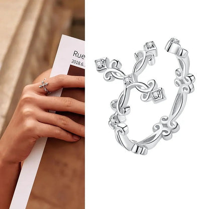 925 Sterling Silver Open Adjustable Rings for Women & Girls. Wedding, Engagement, Anniversary or Gift Rings