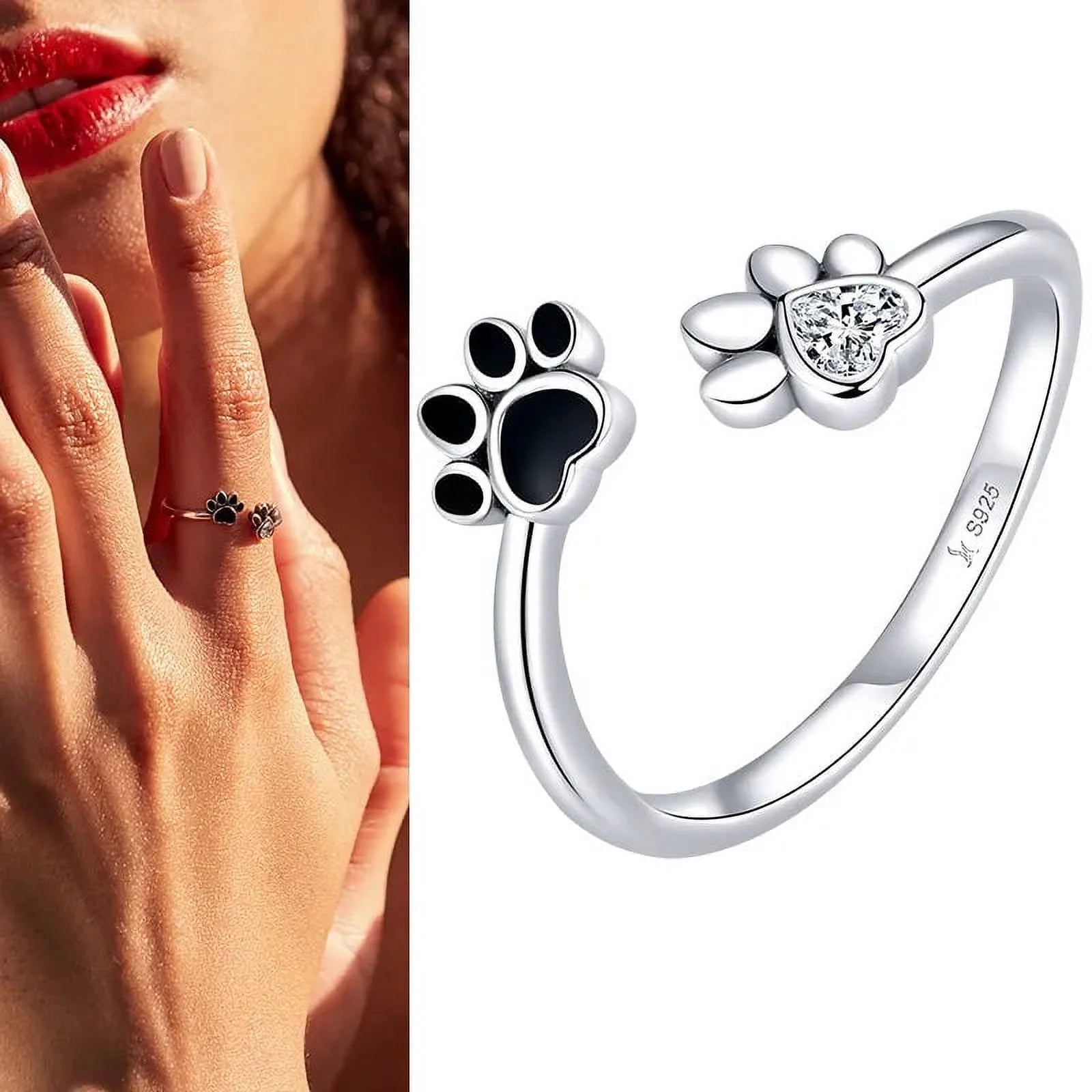 925 Sterling Silver Open Adjustable Rings for Women & Girls. Wedding, Engagement, Anniversary or Gift Rings