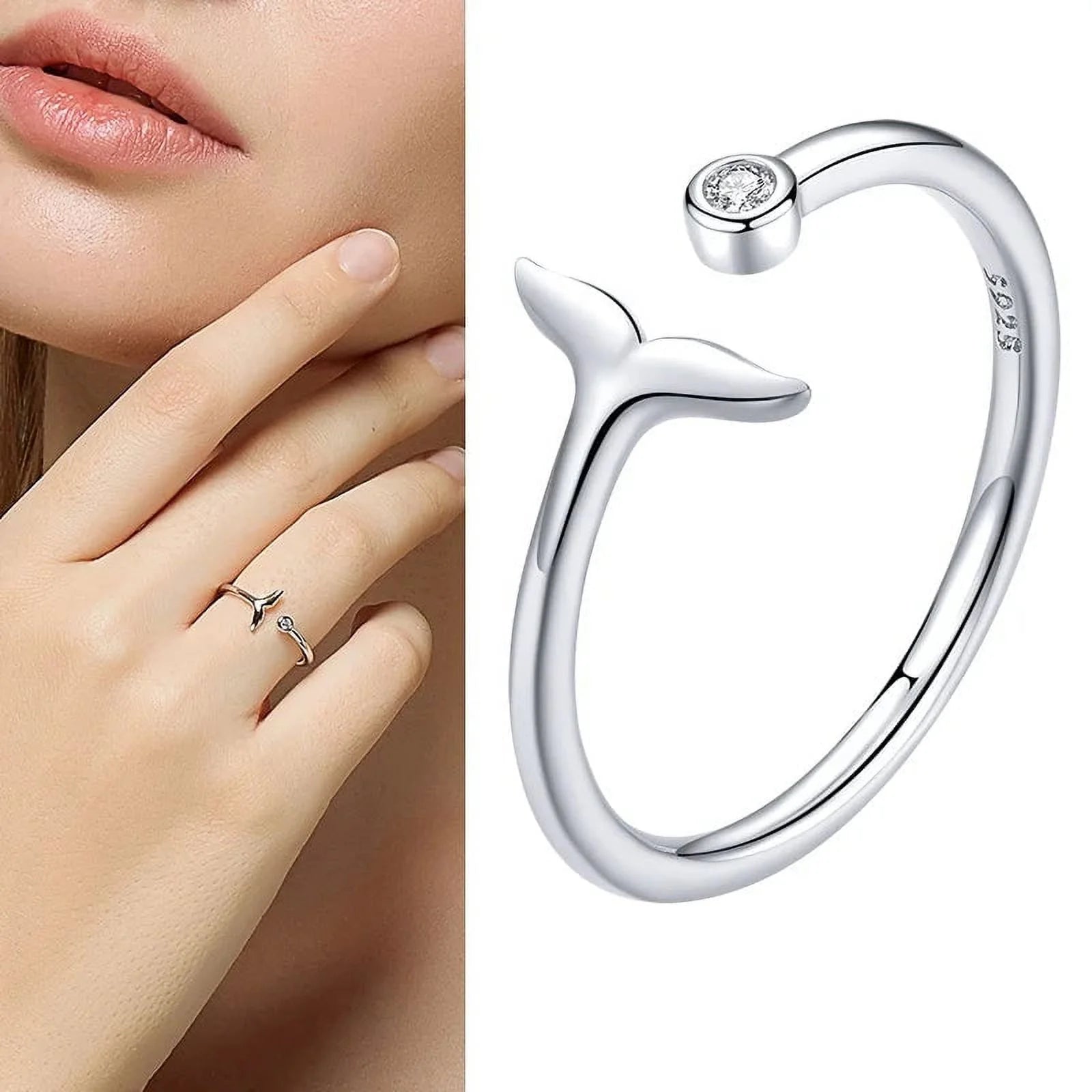 925 Sterling Silver Open Adjustable Rings for Women & Girls. Wedding, Engagement, Anniversary or Gift Rings