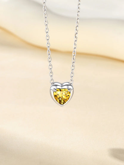Silver Necklace 925 Sterling Silver Birthstone Love Heart Necklace Gifts for Women