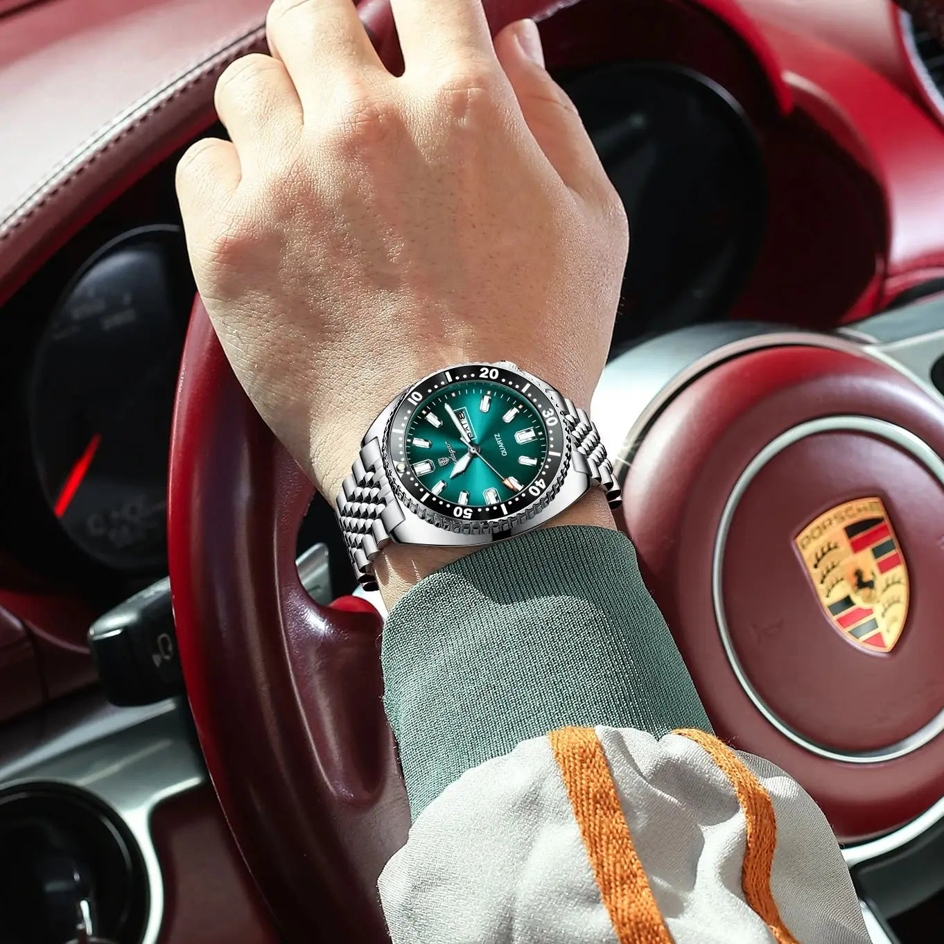 Business Men Watch Date Week Waterproof Luminous Luxury Man Wristwatch Sports Stainless Steel Men'S Quartz Watches Male