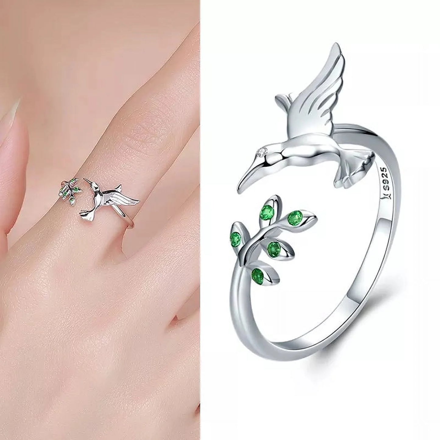 925 Sterling Silver Open Adjustable Rings for Women & Girls. Wedding, Engagement, Anniversary or Gift Rings