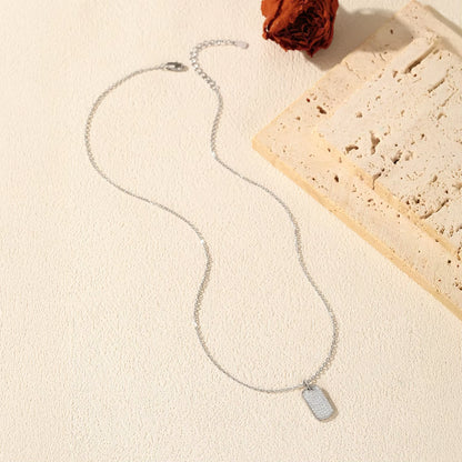 D Color Moissanite Rectangle Brand Necklace 925 Sterling Silver Trendy Stackable Pendant Necklaces for Women Fine Jewelry